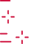 Interface pixel art rouge sur fond noir. Deux réticules rouges et trois lignes horizontales, affichage numérique minimaliste.